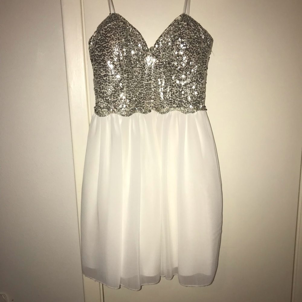 White sparkly dress